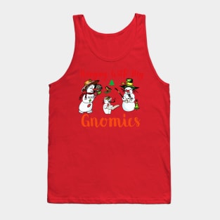 Hanging With My Gnomies Snowman Christmas Tank Top